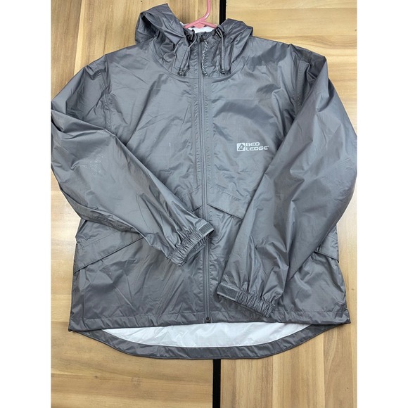 Red Ledge Rain Jacket Lightweight Packable Hooded Gray Raincoat‎ Jacket XS - Picture 1 of 7